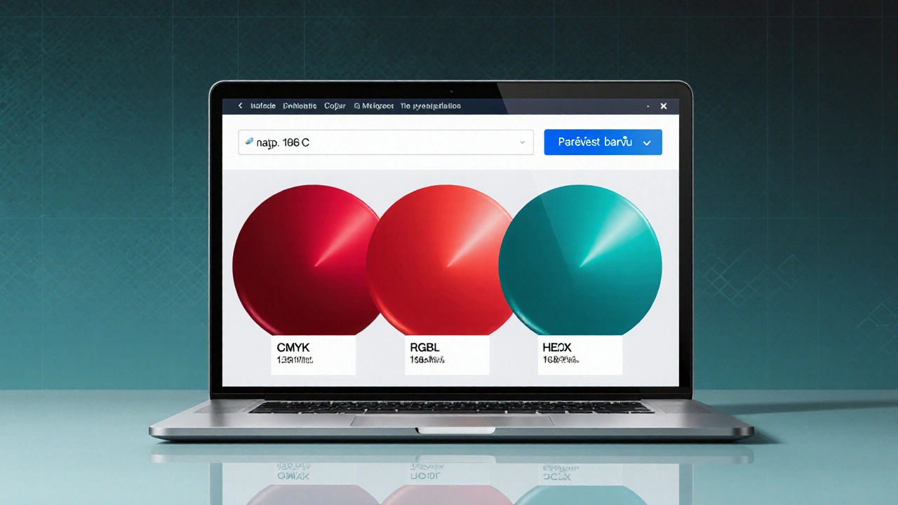Převod Pantone na digitální modely - CMYK, RGB, HEX